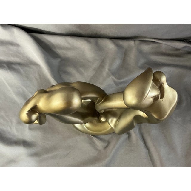 Vintage MCM Austin Productions Soulmates Golden Sculpture Figurine For Sale In Houston - Image 6 of 7