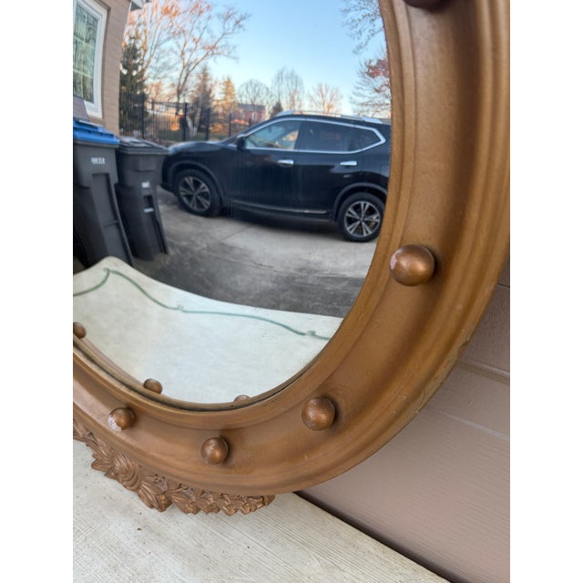 Mid 20th Century American Federal Giltwood Eagle Bullseye Convex Mirror For Sale In South Bend - Image 6 of 10