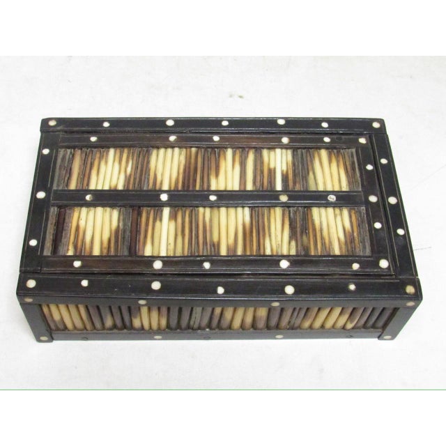 Black Antique Anglo Indian Porcupine Quill Pencil Box For Sale - Image 8 of 12