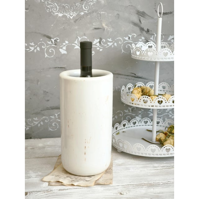 Stunting antique finding - tall white vase, hand carved in period around 1900s of alabaster and highly polished (except...