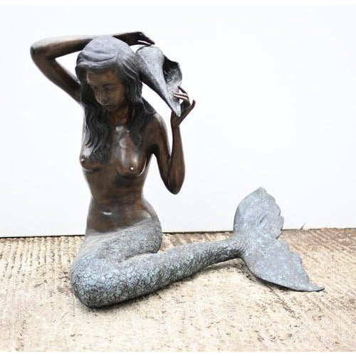 Garden Mermaid Fountain in Bronze For Sale - Image 11 of 11