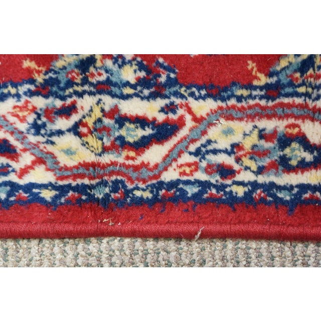 Vintage Belgium 100% Virgin Wool Oriental Paisley Rug Runner Carpet Mat 34" For Sale - Image 6 of 10