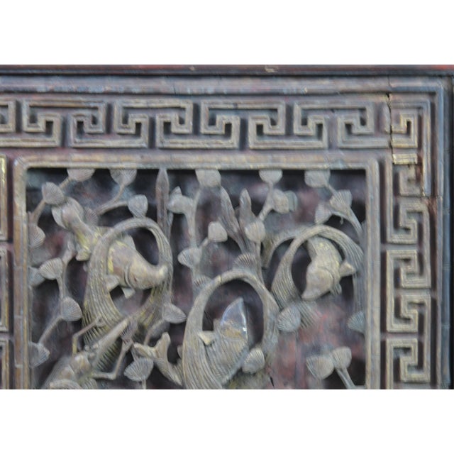 1920s 1922 Hand Carved Chinese Wall Hanging Panels - a Pair For Sale - Image 5 of 10