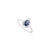 Contemporary Natural Blue Sapphire Diamond Pear Engagement Ring Size 4 in 14k White Gold For Sale - Image 3 of 13