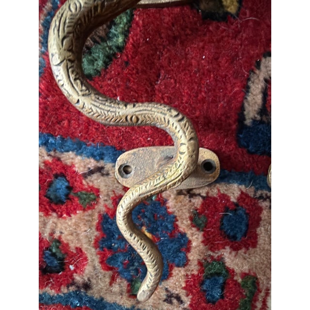 Art Deco Hollywood Regency Gold Cobra Door Handles- A Pair For Sale - Image 3 of 6