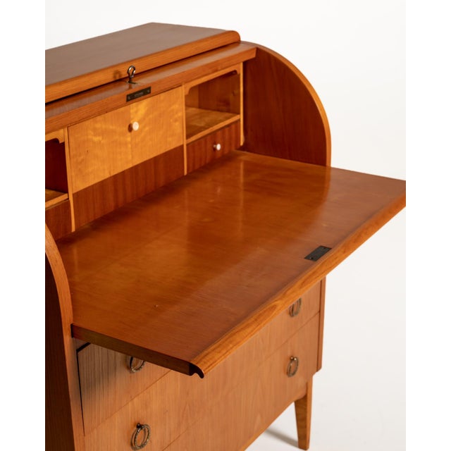Scandinavian Secretaire in Elm and Root, 1950s For Sale - Image 11 of 16
