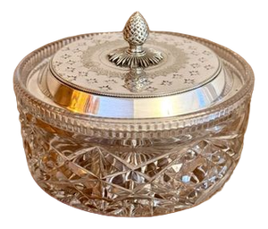 Antique Edwardian Cut Glass Trinket Box, 1900