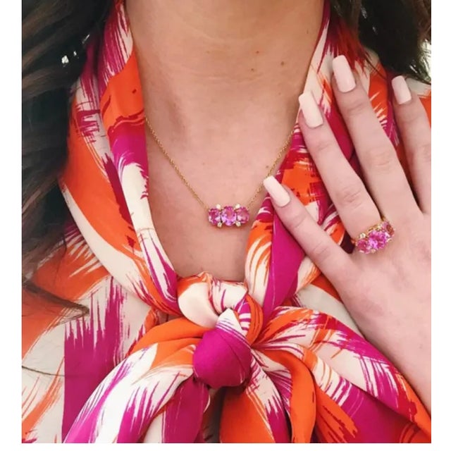 Not Yet Made - Made To Order Christina Addison Medium Gum Drop Ring Blue Topaz Pink Topaz For Sale - Image 5 of 12