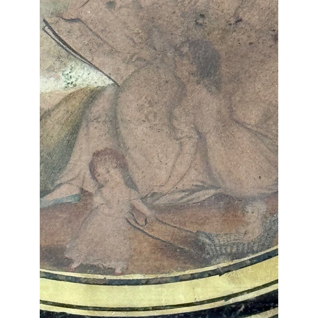 Circa 1800 Salem Massachusetts Derby Family Watercolor With Black Eglomise & Gilt Details For Sale In Minneapolis - Image 6 of 11