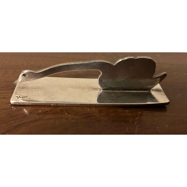 French Art Deco Silverplate Bird Form Knife Rests Signed Yorel - a Set of 4 For Sale - Image 4 of 12