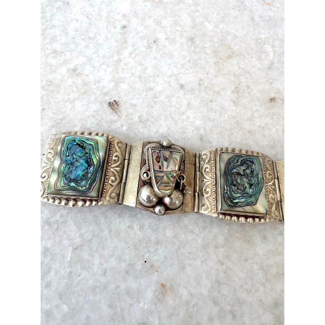 Sterling Silver Abalone Mexican Bracelet.