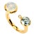 Syna Moon Quartz and Blue Topaz Yellow Gold Ring with Diamonds For Sale
