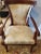 John Widdicomb John Widdicomb Set of 8 Pristine Klismos Dining Room Chairs With Gold Satin Damask For Sale - Image 4 of 12