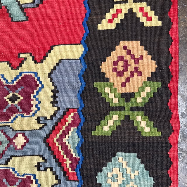 7ft 2in × 10ft 4in Turkish Kilim Area Rug With Geometric Medallion Pattern For Sale - Image 11 of 12