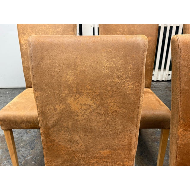 Textile Modern Parsons-Style Dining Chairs, Set of Five For Sale - Image 7 of 12