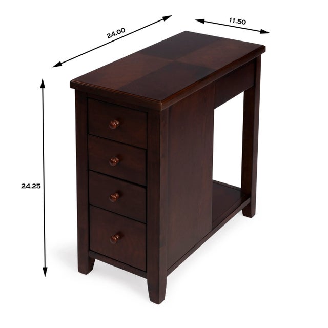 Transitional Kelton 4 Drawer Side Table, Dark Brown For Sale - Image 3 of 8