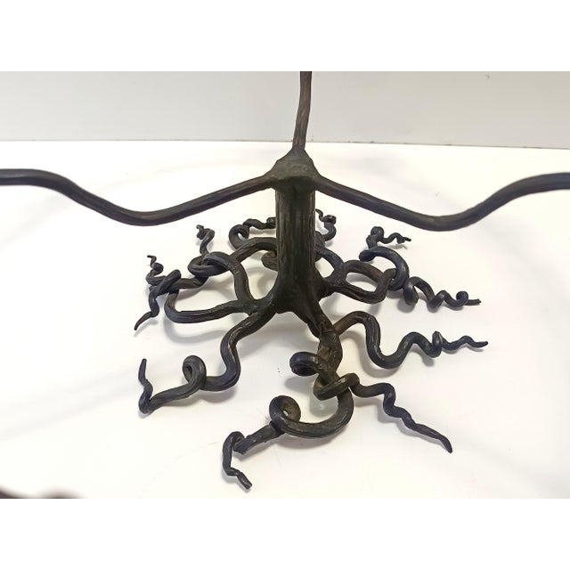 Murano Glass and Wrought Iron Cake Stand attributed to Vittorio Zecchin, Italy, 1920s For Sale - Image 15 of 16