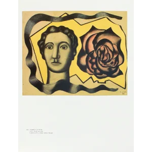 1990 After Fernand Leger "Femme a La Rose", Full-Color Parisian Print
