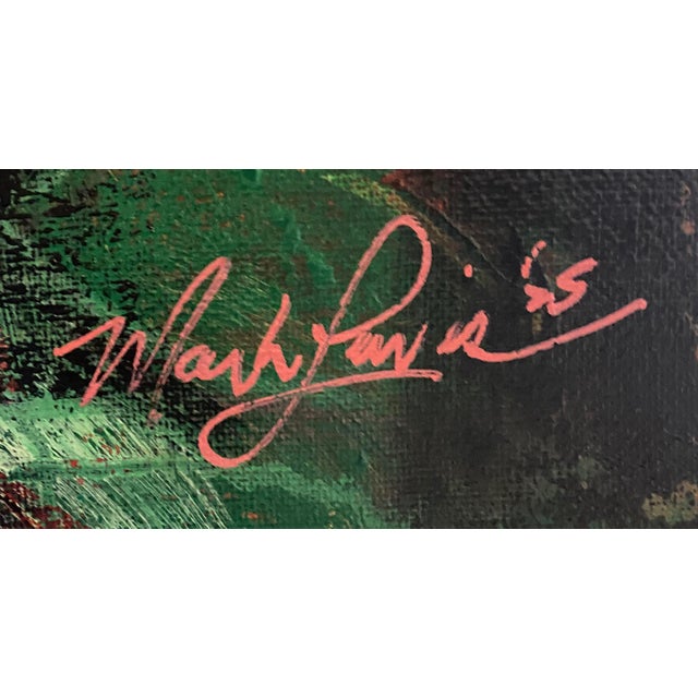Contemporary 2025 "047-25" Abstract Expressionist Crimson & Emerald Green Painting by Mark Lewis For Sale - Image 3 of 6
