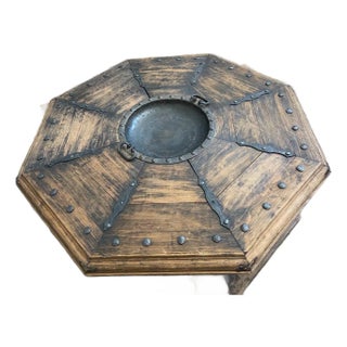 Vintage Spanish Revival Octagon Brazier Coffee Table For Sale