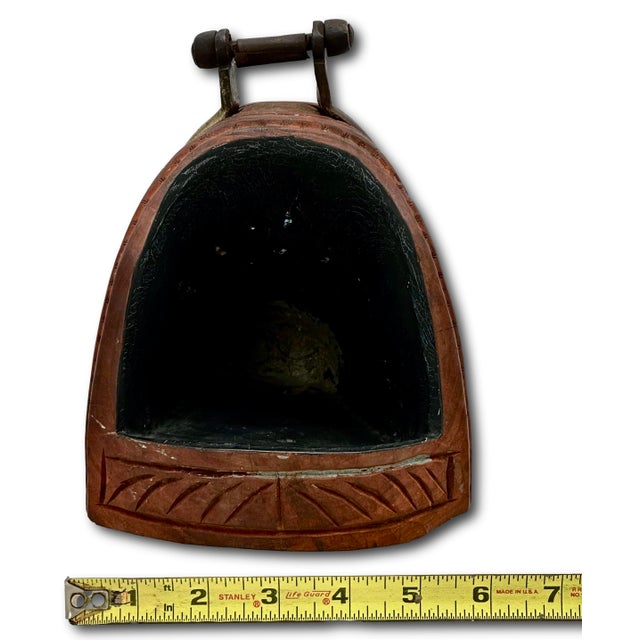 Outstanding Original Pair of Antique Spanish Colonial Hand Carved Wood & Wrought Iron Bedoya Stirrups - Circa 1800s For Sale - Image 16 of 18