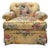 Vintage Sherrill Floral Upholstered Swivel Lounge Chair For Sale