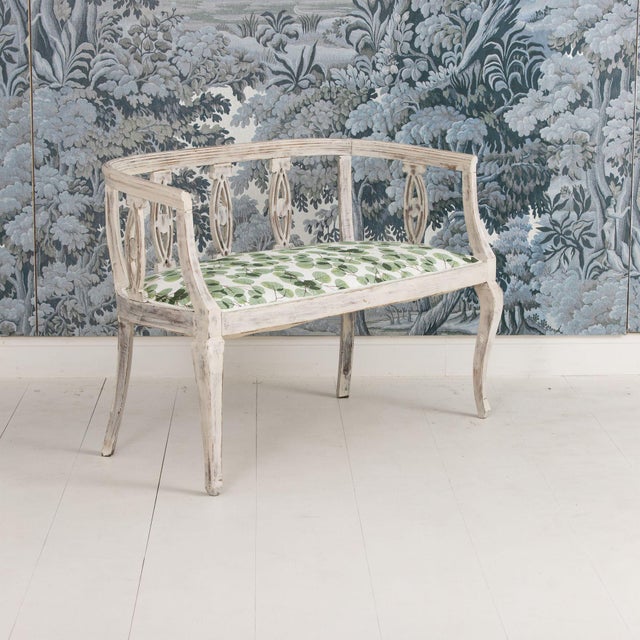 A charming Italian Arte Deco period bench in original paint.