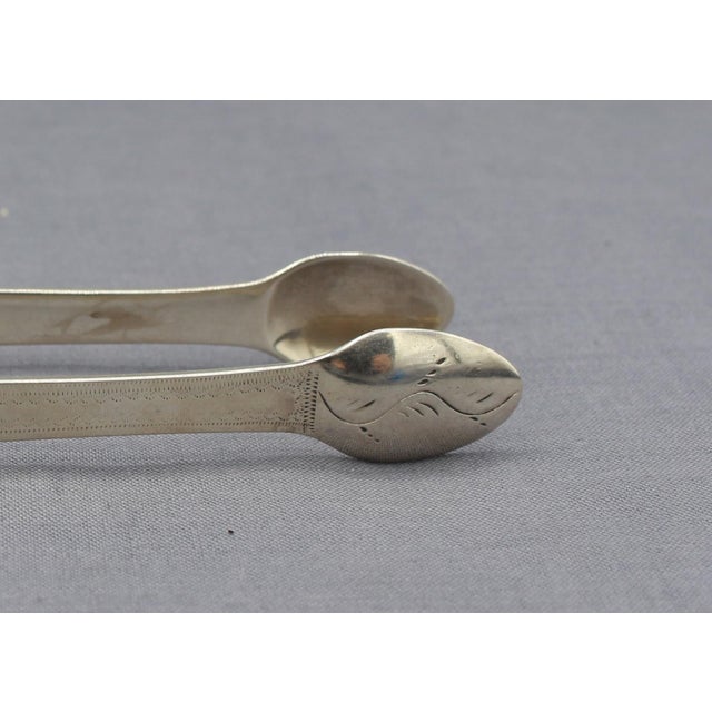 Neoclassical 1802 London Sterling Silver Sugar Tongs by Samuel Hougham For Sale - Image 3 of 6