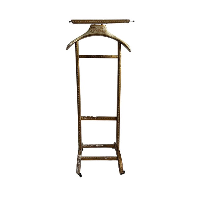 Vintage Italian Gold and Antique White Clothing Valet For Sale - Image 4 of 8