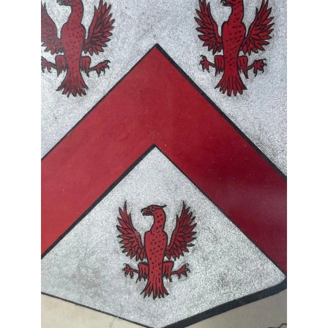 Antique Crest Painting, Coat of Arms Francis, Hand Painted Family Crest For Sale - Image 12 of 13