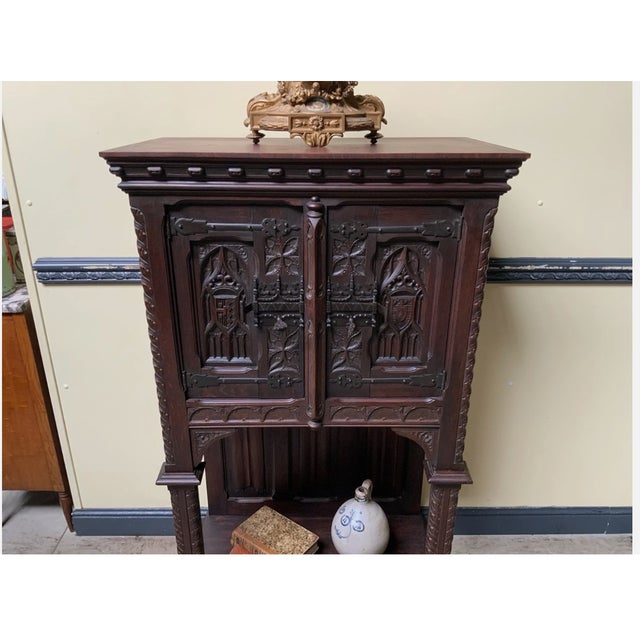 Antique Neo-Gothic Cabinet, 1880 For Sale - Image 11 of 12