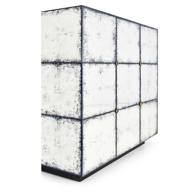 Wood Mid Century Style Mirrored Table For Sale - Image 7 of 8