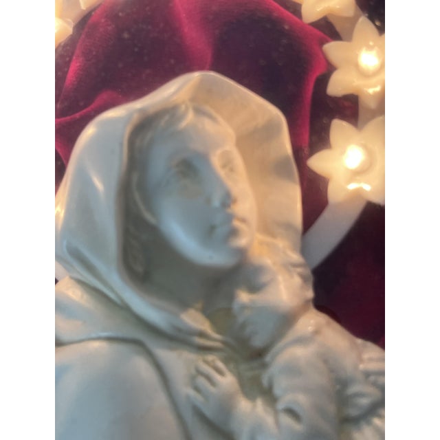 Antique Madonna with Illuminated Starry Sky and Bronze Frame, 1950s For Sale - Image 6 of 13