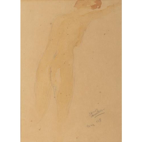 Carlos Carneiro, Figure, Mixed Media on Paper For Sale