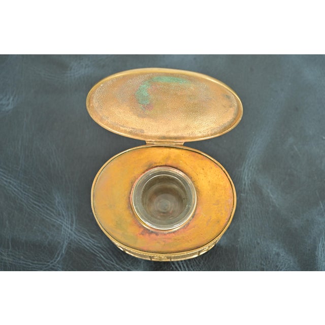 Early 20th Century Tiffany Studios New York Adam Pattern Bronze Doré Inkwell For Sale - Image 5 of 12
