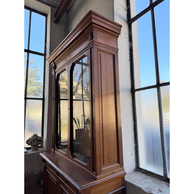 Napoleonic Glazed Oak Bookcase, 19th Century For Sale - Image 9 of 18
