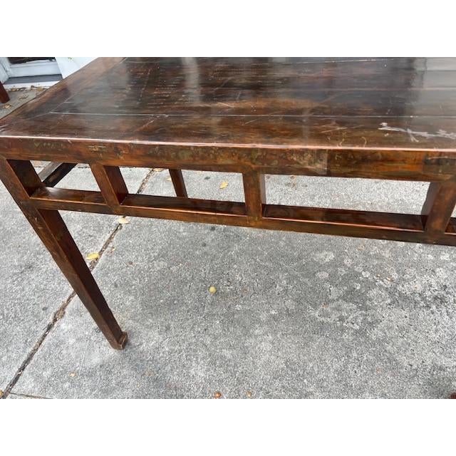 Antique Asian Square Wood Dining Game Table For Sale - Image 4 of 5