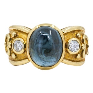 Late 20th Century Keith Davis Tourmaline Ring, Size 5.75 For Sale