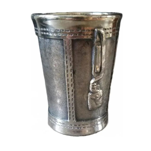 Art Deco Antique Novelty Silver Plated 'Golf Bag' Cocktail Shaker Set with Glasses C.1920 For Sale - Image 3 of 7