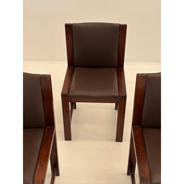 Vintage Wooden and Skai Chairs, 1960s, Set of 6 For Sale - Image 11 of 18