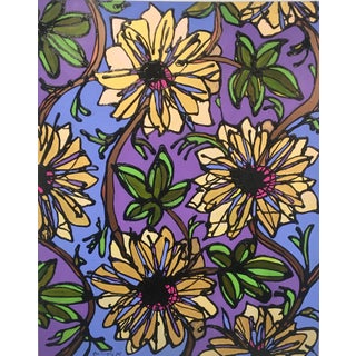 Passion Flower, Woven Series Painting For Sale