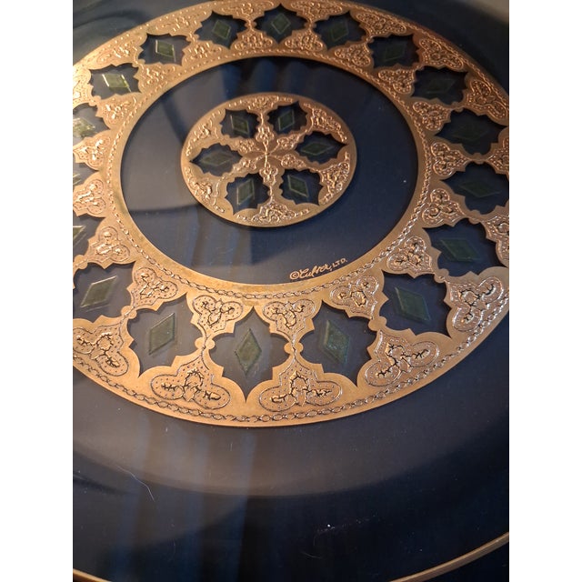 Metal Vintage Mid-Century Modern Culver Ltd. Valencia Serving Platter Tray For Sale - Image 7 of 12
