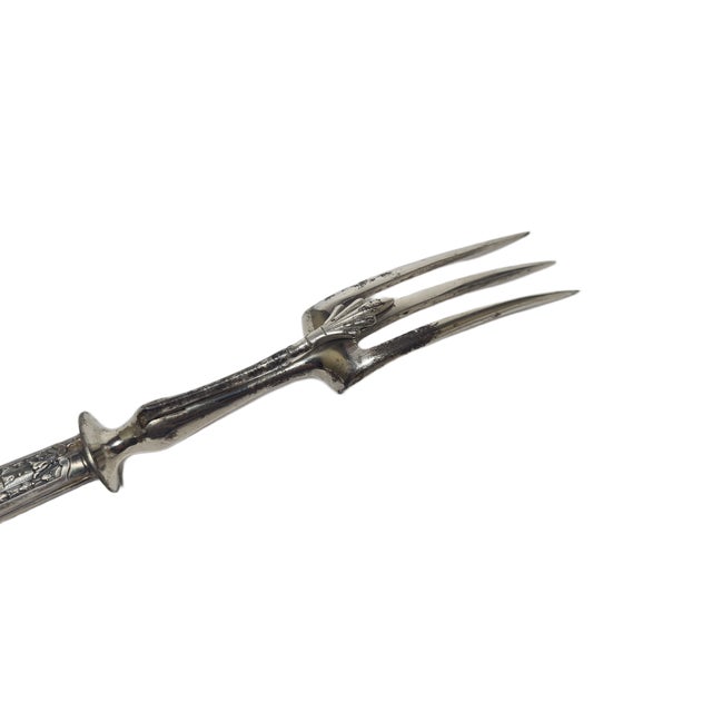 Art Nouveau Silver Fork for Roasted Beef, France, 1900s For Sale - Image 3 of 9