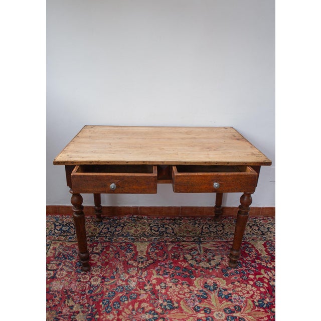 Antique Farmhouse Kitchen Table in Pine, France, 1880-1910 For Sale - Image 9 of 14
