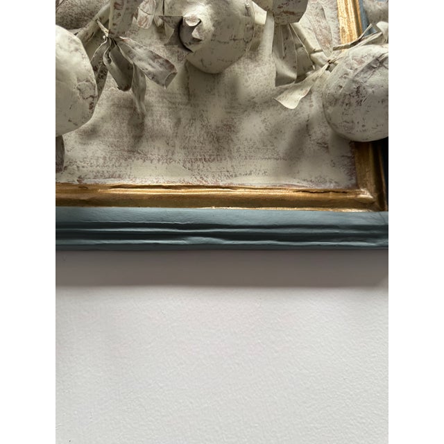 Paper Three-Dimensional Papier Mache' Botanical Art in Papier Mache Frame For Sale - Image 7 of 10