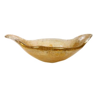Murano Glass Gold Flake Catch All Bowl, 1970s For Sale