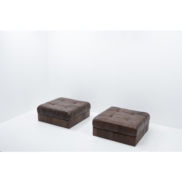 Mid-Century Modern DS 88 Patchwork Leather Elements from de Sede, Switzerland, 1970s, Set of 2 For Sale - Image 3 of 16