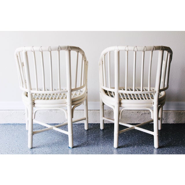 Vintage McGuire White Rattan Chairs Pair Chairish