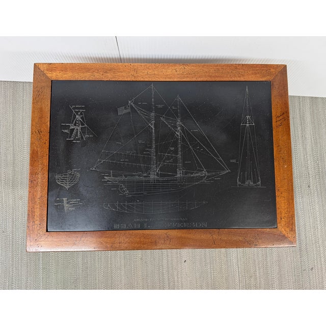 Campaign Style Schooner Engraved Table For Sale - Image 10 of 12