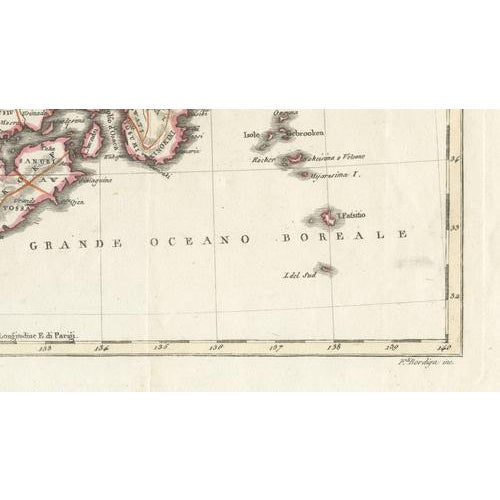 Antique Map of Japan with Coast of Korea by Barbiellini, 1807 For Sale - Image 4 of 10